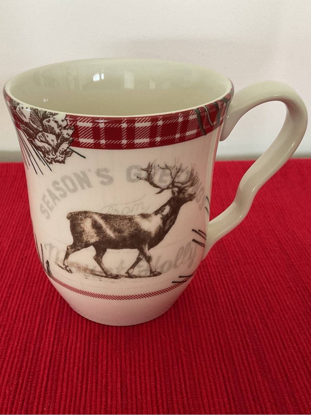 Home Collection Robert Stanley Christmas Holiday Mug Rustic Cabin Lodge Decor